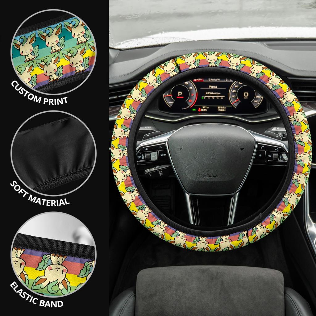 Leafeon Anime Custom Car Steering Wheel Cover