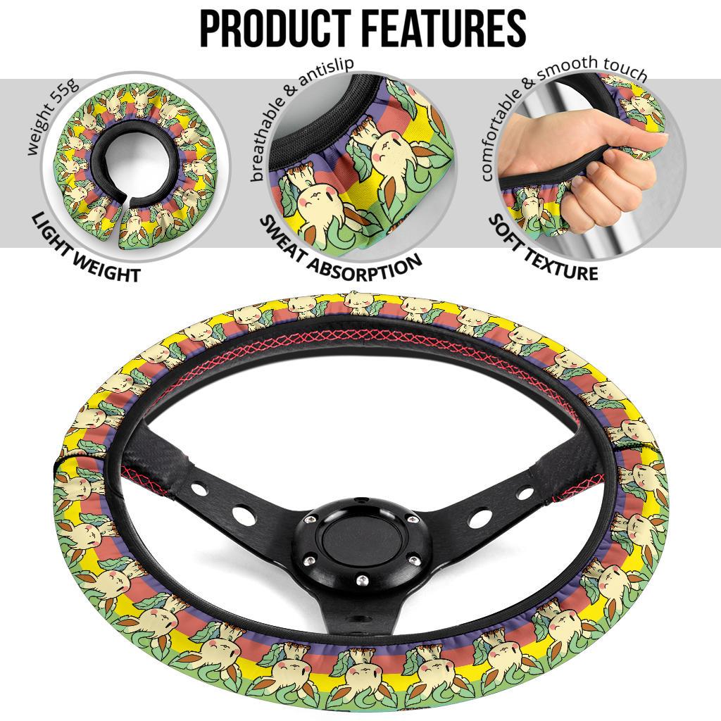 Leafeon Anime Custom Car Steering Wheel Cover