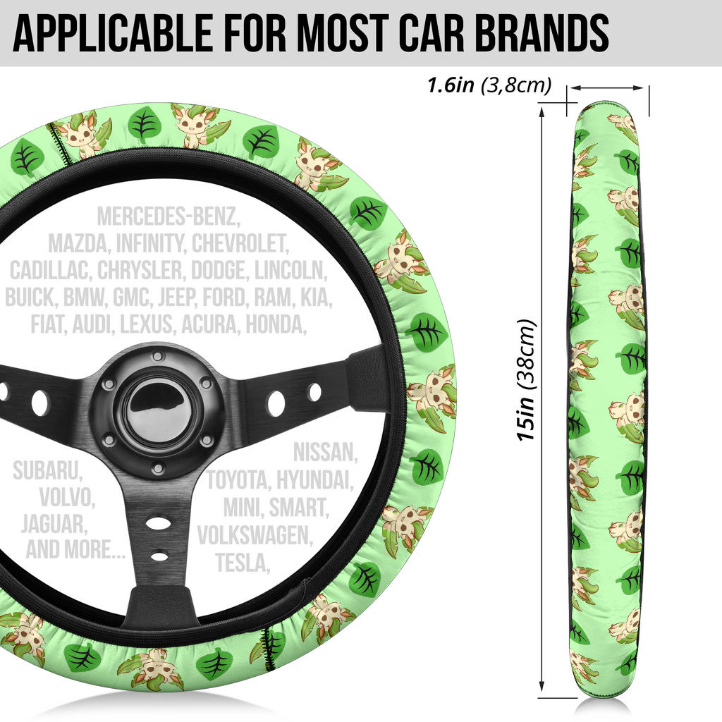 Leafeon Eevee Evolution Car Steering Wheel Cover