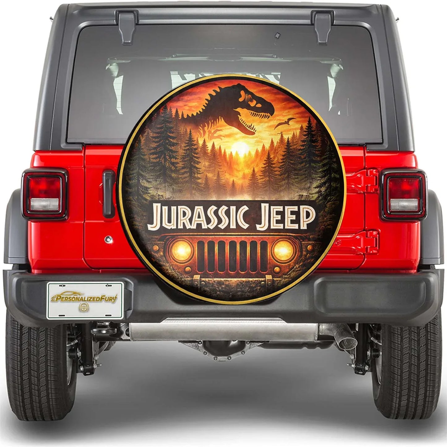 Leather Jeep Spare Tire Cover – Jurassic Park Wheel Cover - Car Accessories - PersonalizedFury