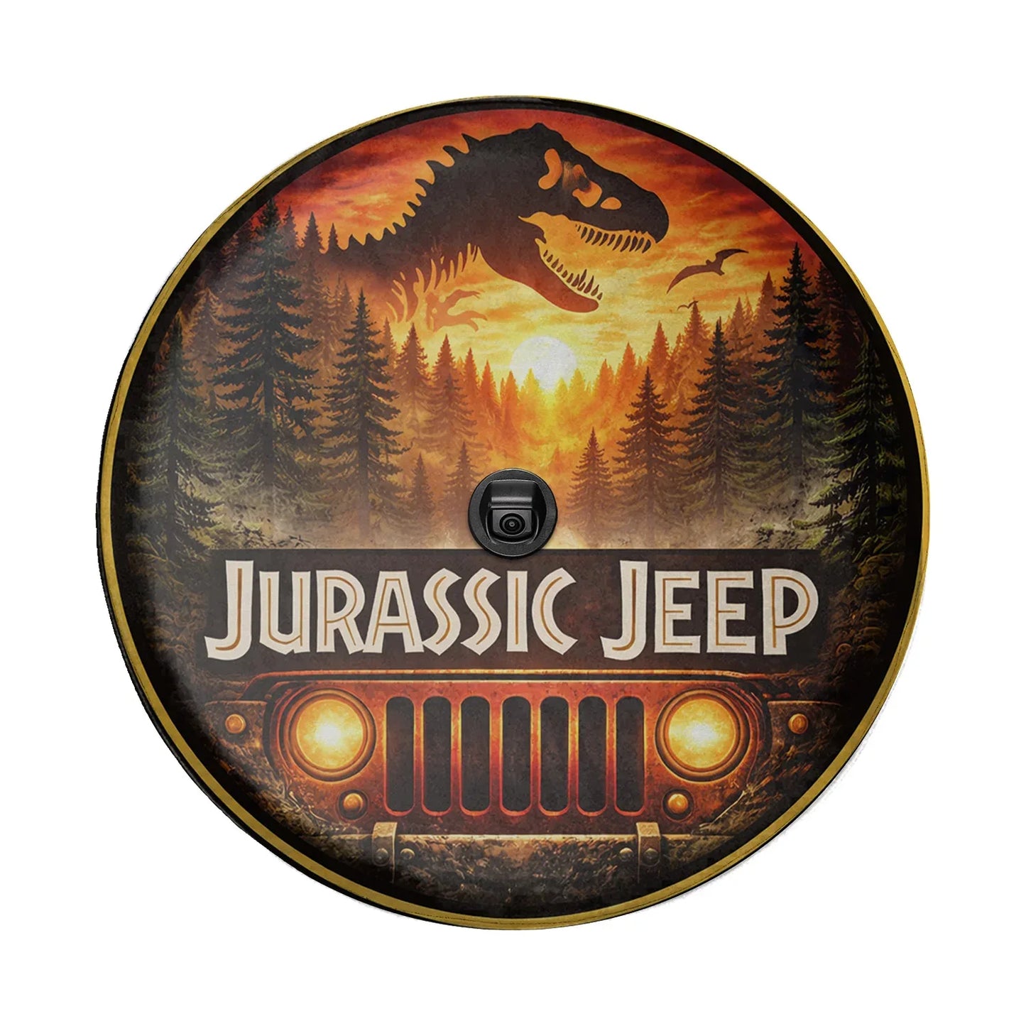 Leather Jeep Spare Tire Cover – Jurassic Park Wheel Cover - Car Accessories - PersonalizedFury