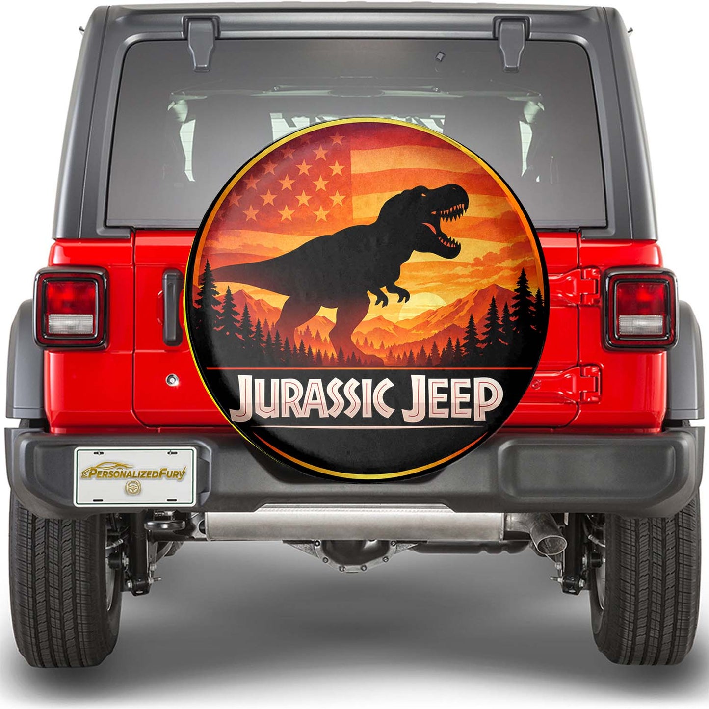 Leather Spare Tire Cover – Jurassic Park Wheel Cover - Image 2