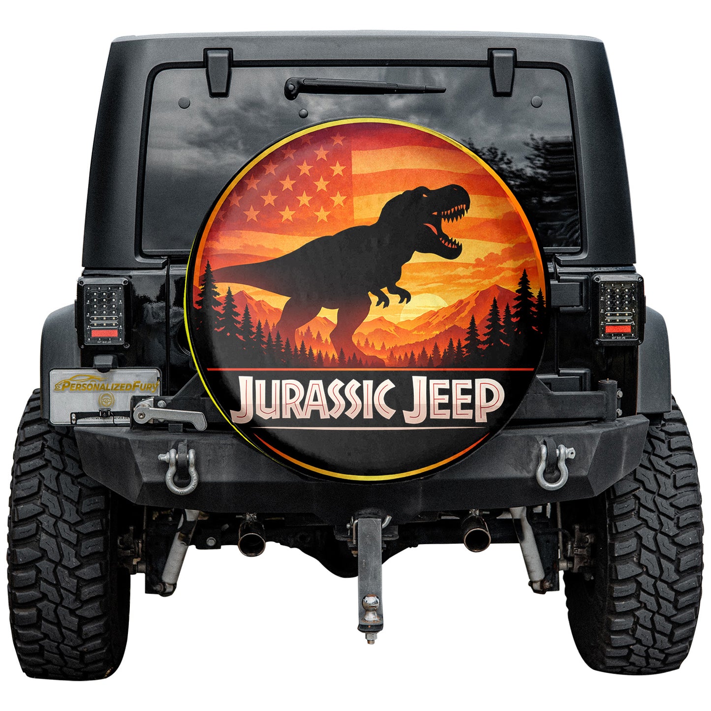 Leather Spare Tire Cover – Jurassic Park Wheel Cover - Image 4