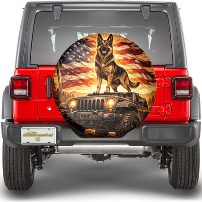 Leather Spare Tire Cover with German Shepherd - Car Accessories