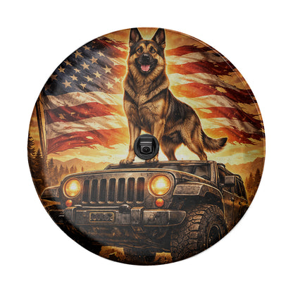 Leather Spare Tire Cover with German Shepherd - Car Accessories
