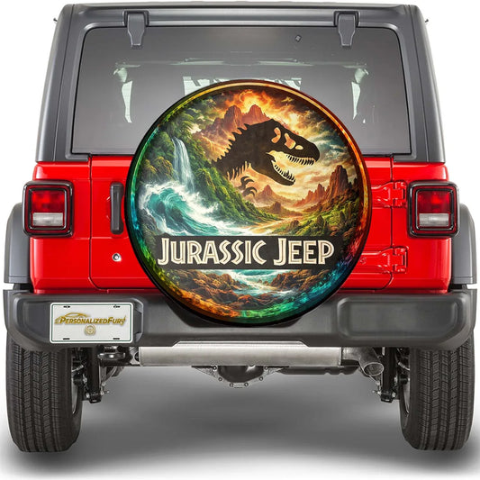 Leather Wheel Cover for Jeep – Jurassic Park Spare Tire Cover - PersonalizedFury