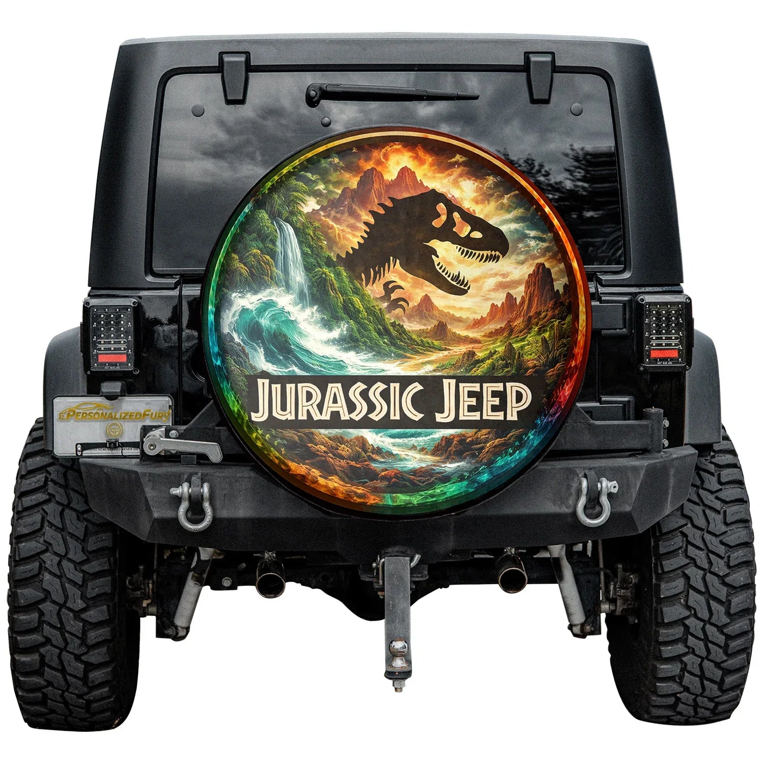 Leather Wheel Cover for Jeep – Jurassic Park Spare Tire Cover - PersonalizedFury