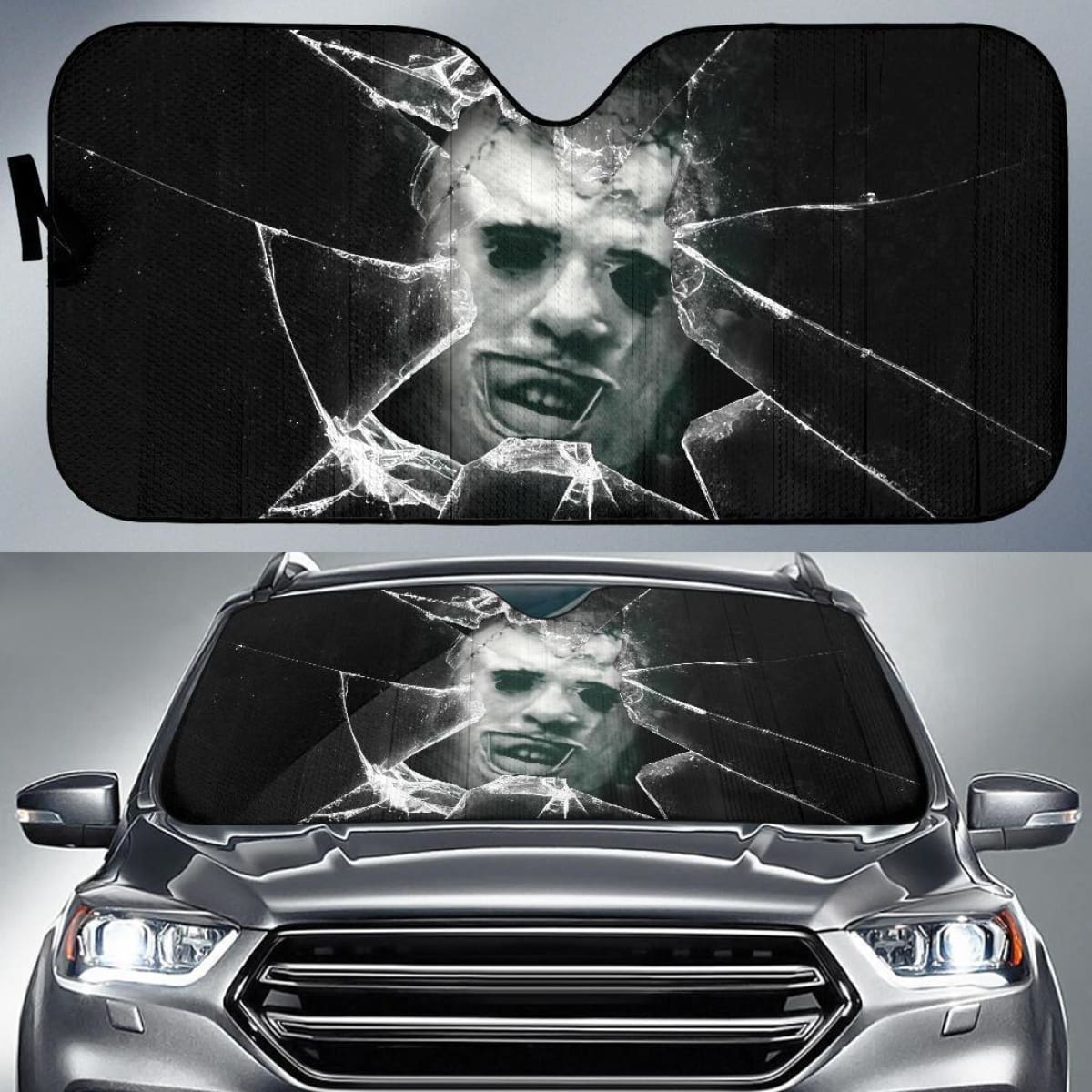 Leatherface Car Auto Sun Shade Horror Broken Glass Windshield Universal Fit 174503