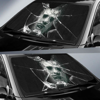 Leatherface Car Auto Sun Shade Horror Broken Glass Windshield Universal Fit 174503