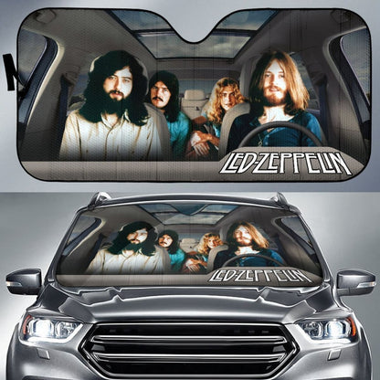 Led Zeppelin Car Sun Shade Rock Band Sun Visor Fan Universal Fit 174503