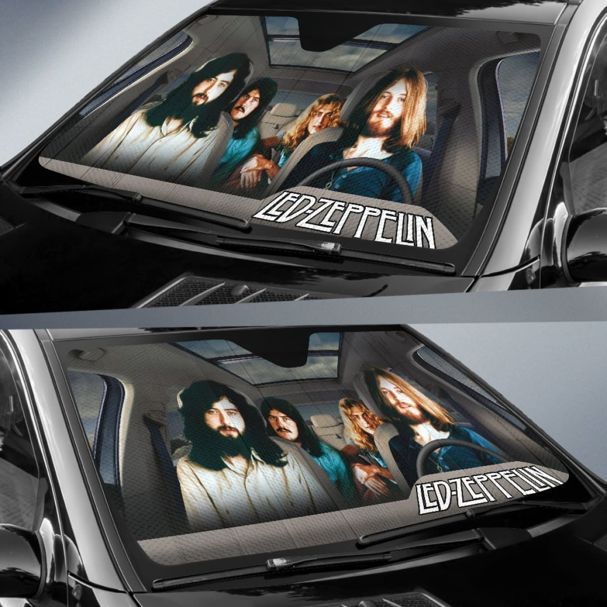 Led Zeppelin Car Sun Shade Rock Band Sun Visor Fan Universal Fit 174503