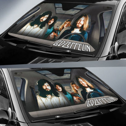 Led Zeppelin Car Sun Shade Rock Band Sun Visor Fan Universal Fit 174503