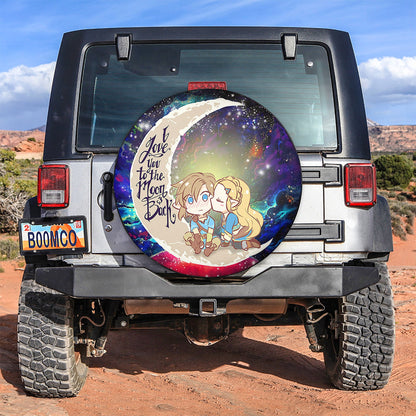 Legend Of Zelda Couple Chibi Love You To The Moon Galaxy Spare Tire Cover