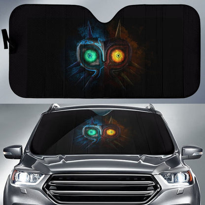 Legend Of Zelda Majora'S 3D Blue & Orange Auto Sun Shades Lt02 Universal Fit 111204