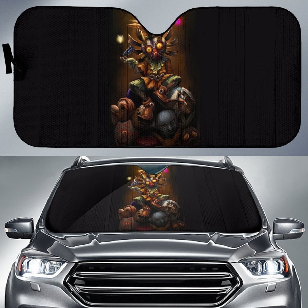 Legend Of Zelda Majora'S 3D Orange Auto Sun Shades Lt02 Universal Fit 111204