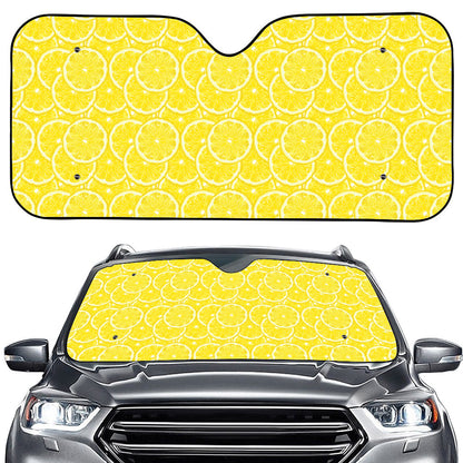 Lemon Slices Pattern Print Car Windshield Sun Shade