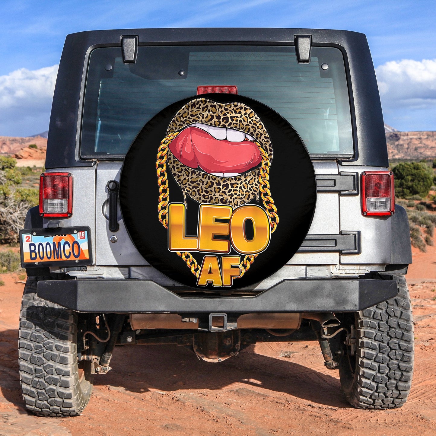 Leo Af Lips leopard Astrology Zodiac Spare Tire Cover