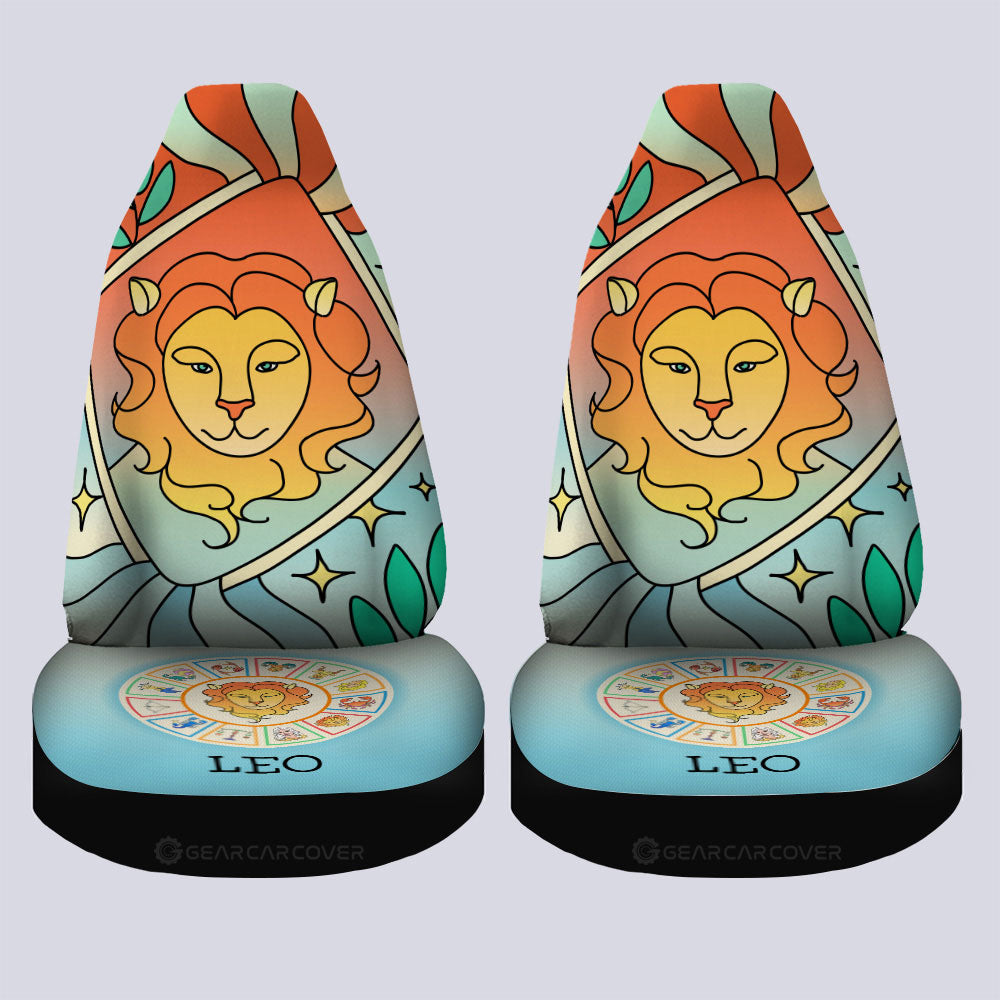 Leo Colorful Car Seat Covers Custom Zodiac Car Accessories