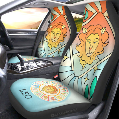 Leo Colorful Car Seat Covers Custom Zodiac Car Accessories