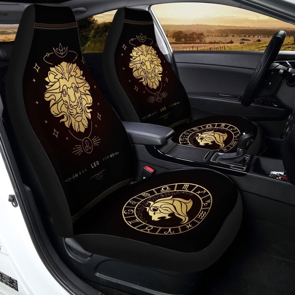 Leo Horoscope Car Seat Covers Custom Birthday Gifts Car Accessories