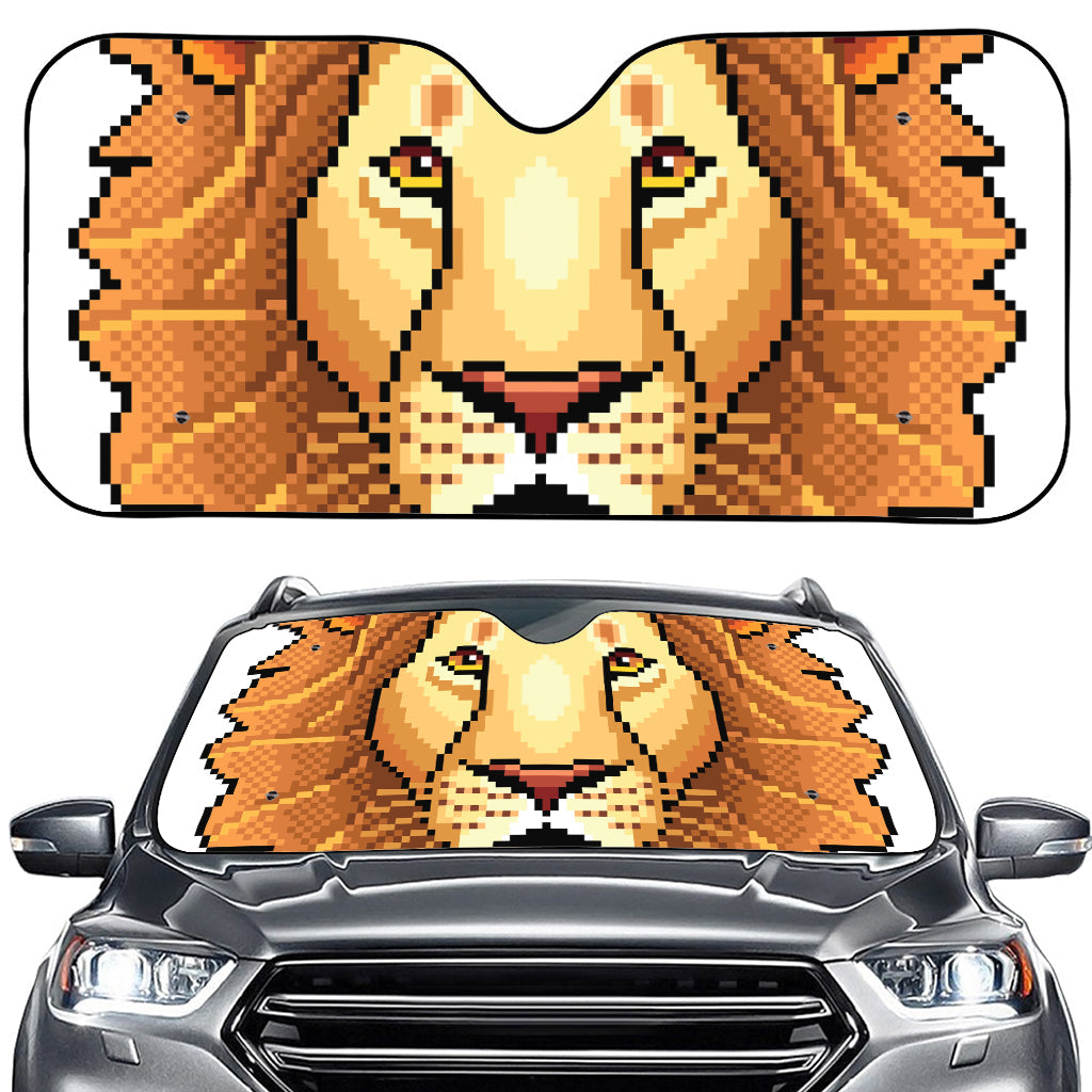 Leo Pixel Print Car Windshield Sun Shade