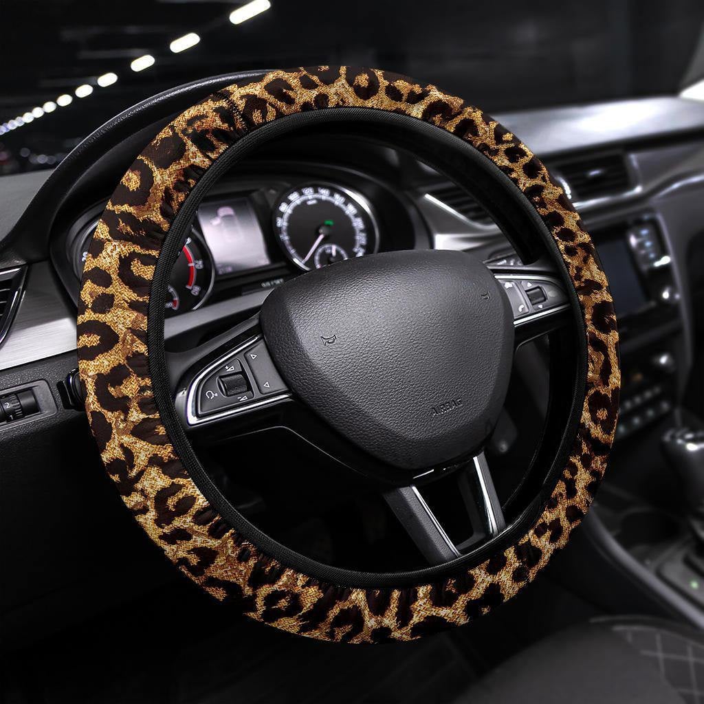 Leopard Brown Anime Steering Wheel Cover