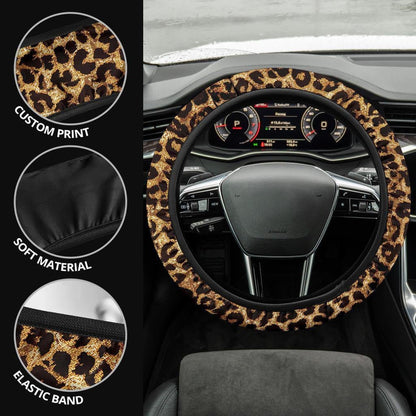 Leopard Brown Anime Steering Wheel Cover