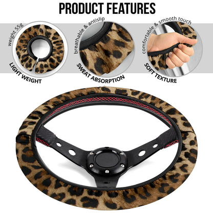Leopard Brown Premium Car Steering Wheel Cover