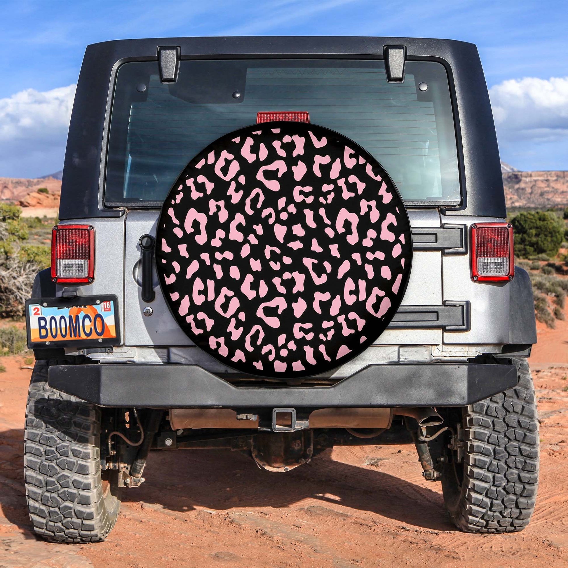 Leopard Cheetah Print Spot (Baby Pink) Spare Tire Cover