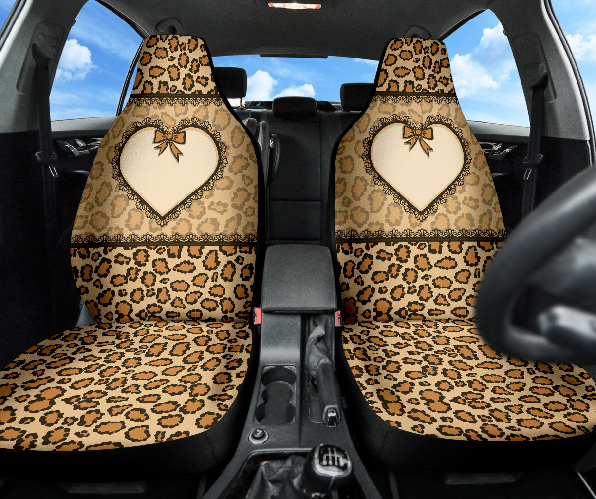 Leopard Heart Skin Wild Car Seat Covers Car Accessories Ci220519-03