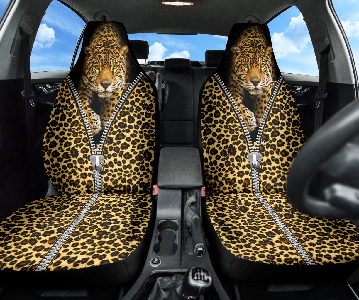 Leopard  Pattern Zip Car Seat Covers Car Accessories Ci220519-08