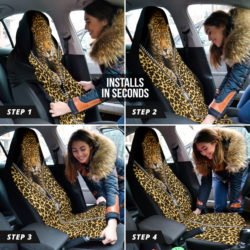 Leopard  Pattern Zip Car Seat Covers Car Accessories Ci220519-08