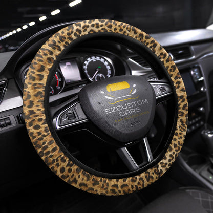 Leopard Skin Anime Steering Wheel Cover Custom Animal Car Accessories