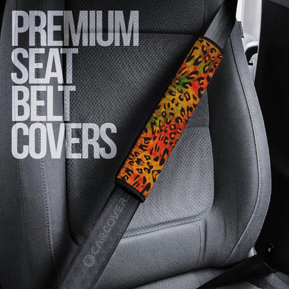 Leopard Skin Seat Belt Covers Custom Animal Skin Printed Car Interior Accessories