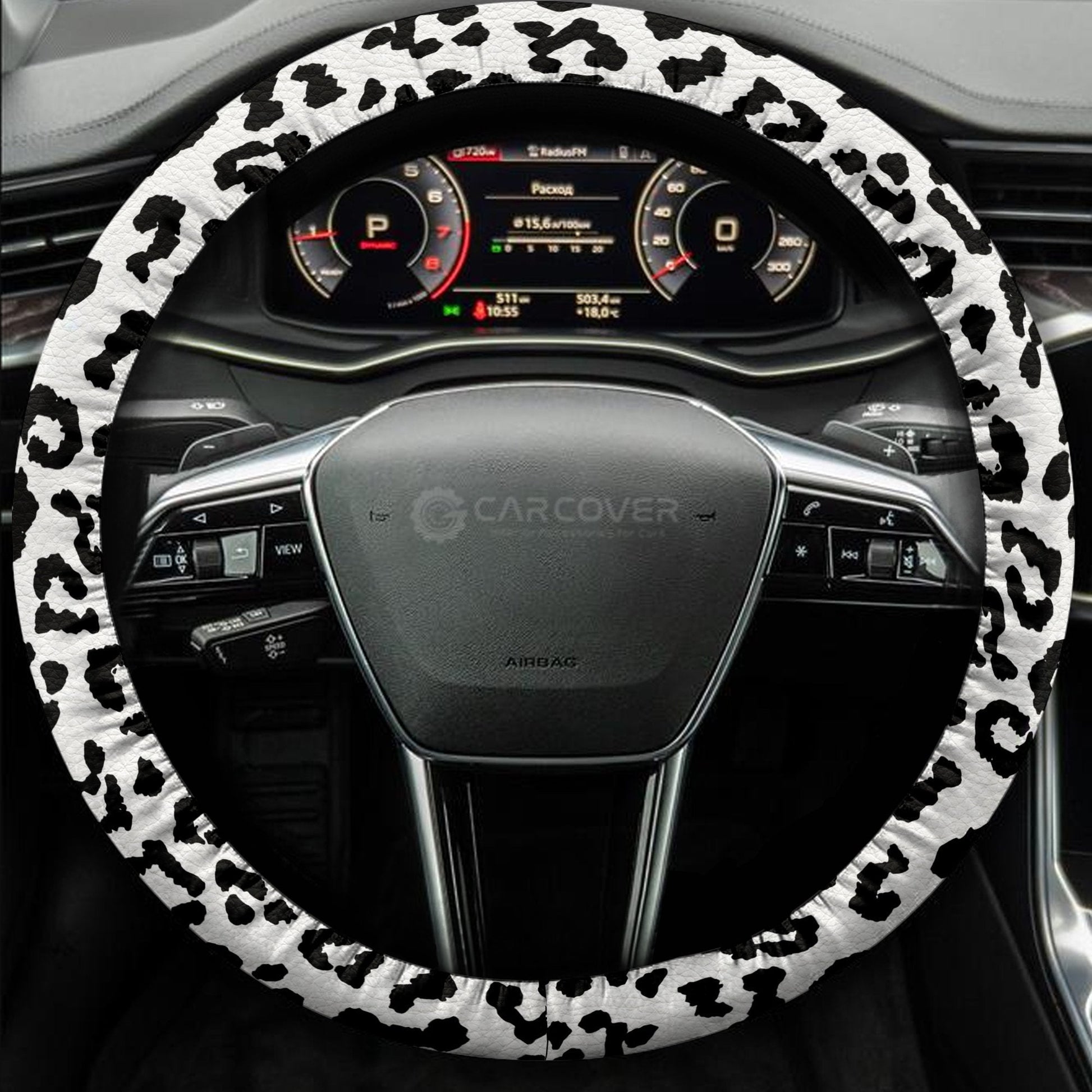 Leopard Steering Wheel Cover Custom Animal Skin Printed Car Interior Accessories
