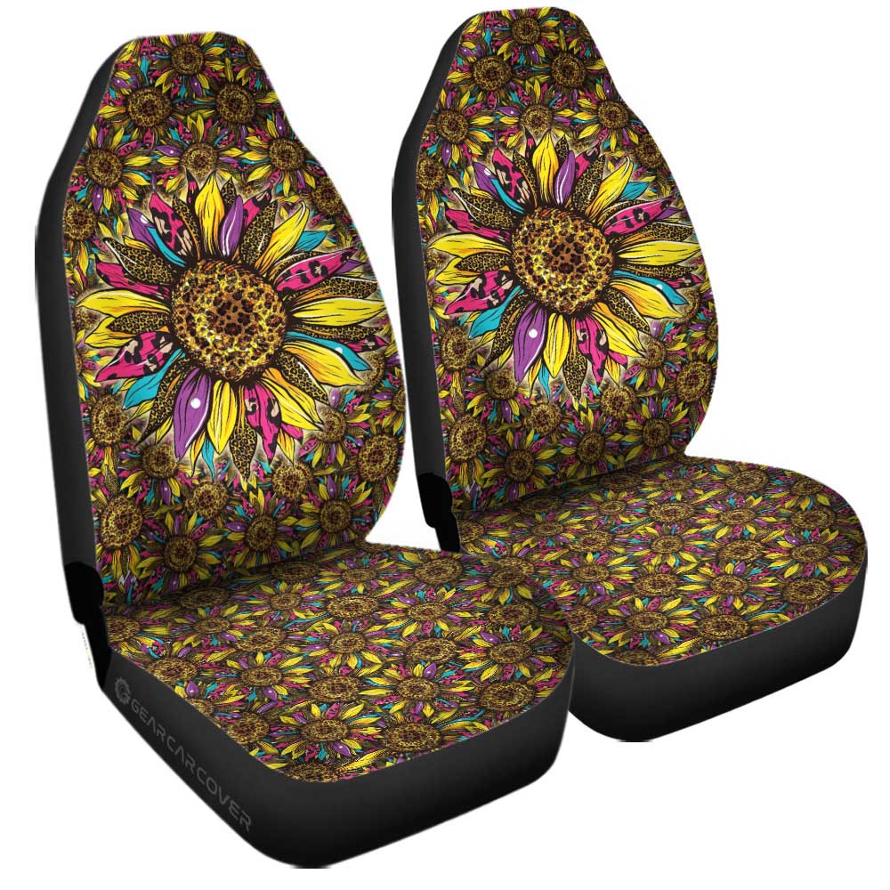 Leopard Sunflower Car Seat Covers Custom Car Accessories