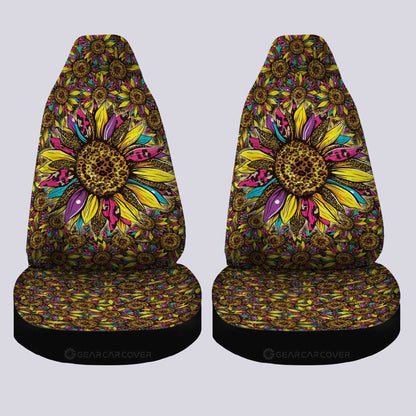 Leopard Sunflower Car Seat Covers Custom Car Accessories