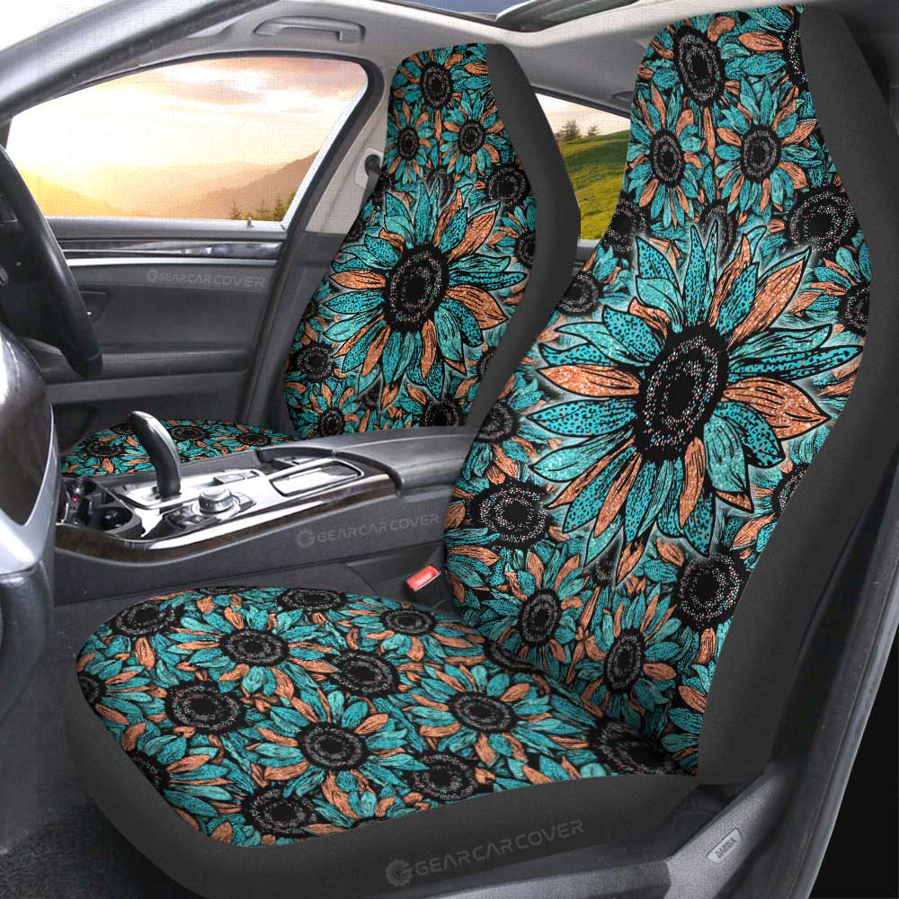 Leopard Sunflower Car Seat Covers Custom Car Decoration