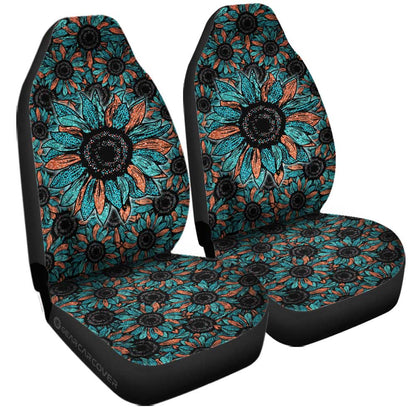 Leopard Sunflower Car Seat Covers Custom Car Decoration