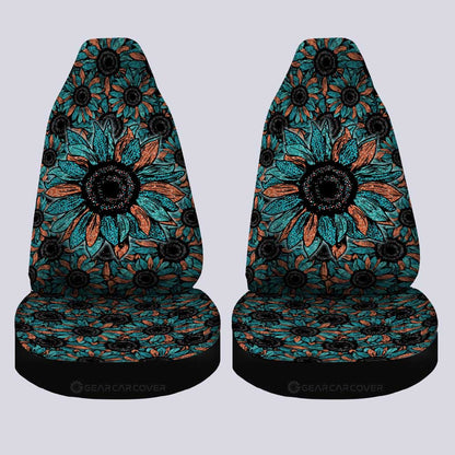 Leopard Sunflower Car Seat Covers Custom Car Decoration