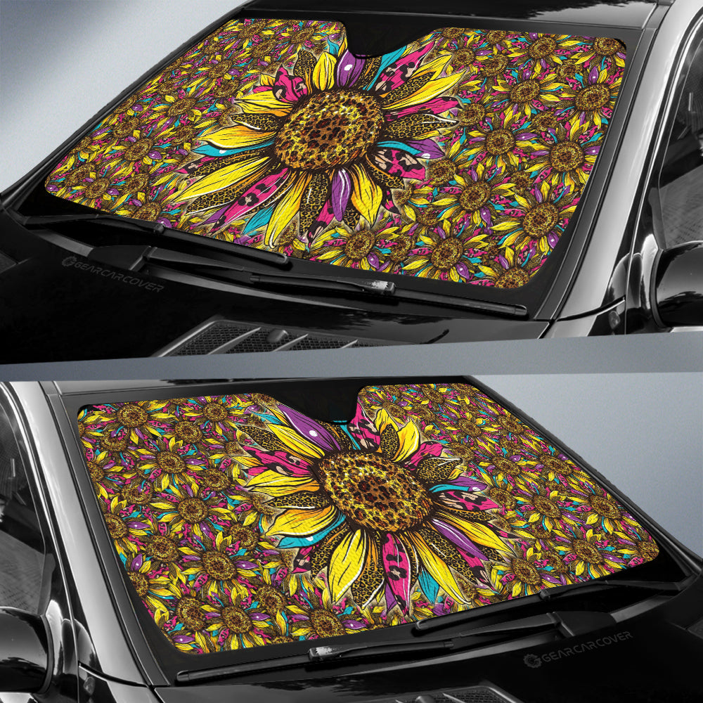 Leopard Sunflower Car Sunshade Custom Car Accessories