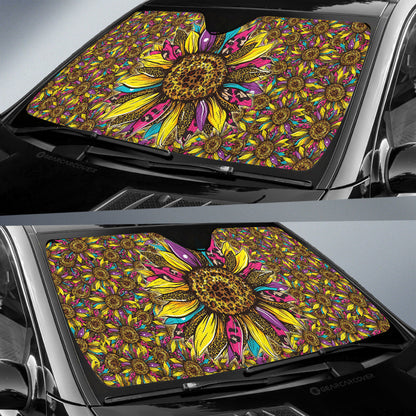 Leopard Sunflower Car Sunshade Custom Car Accessories