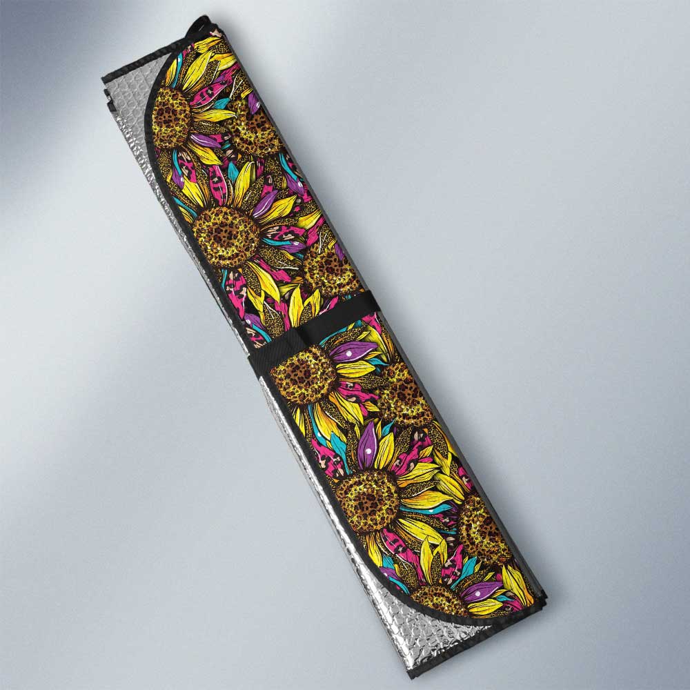 Leopard Sunflower Car Sunshade Custom Car Accessories