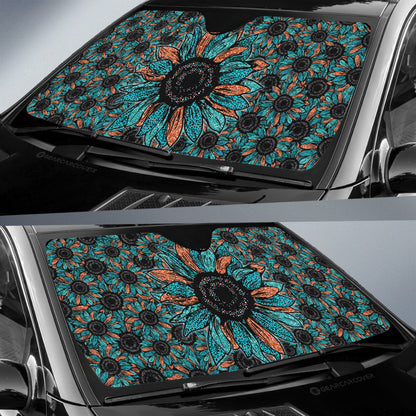 Leopard Sunflower Car Sunshade Custom Car Decoration