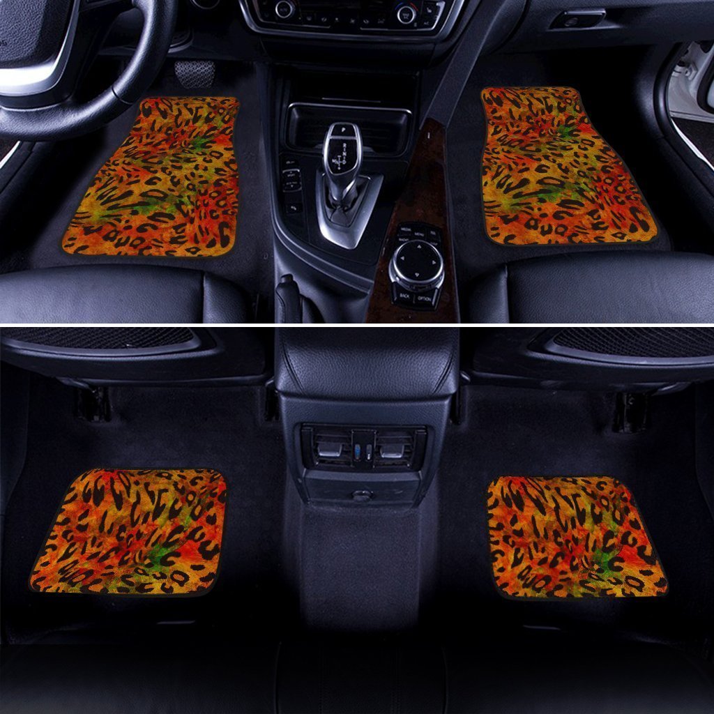 Leopard Wild Cheetah Print Car Floor Mats Custom Animal Skin Pattern Print Car Accessories