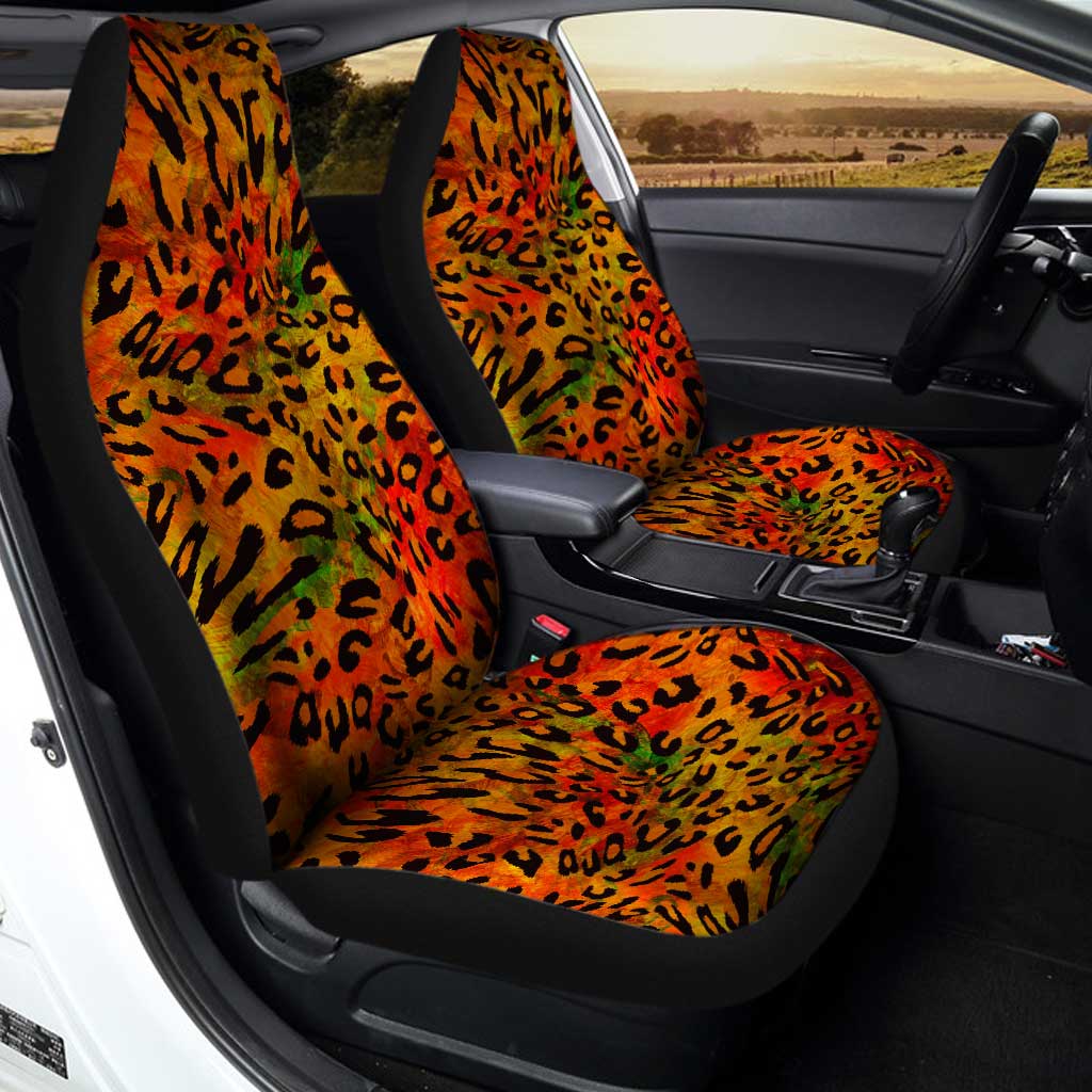 Leopard Wild Cheetah Print Car Seat Covers Custom Animal Skin Pattern Print Car Accessories