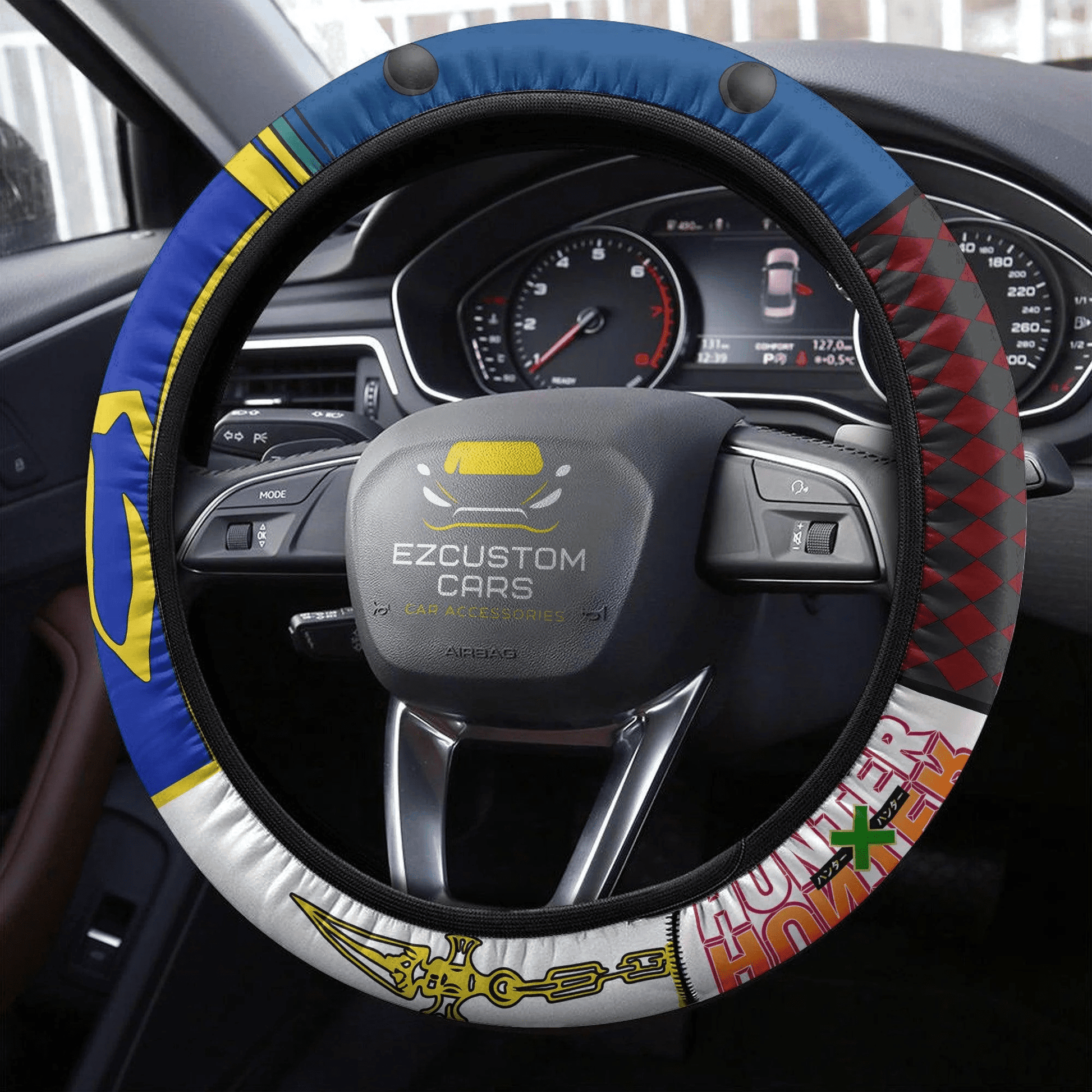 Leorio x Kurapika Anime Steering Wheel Cover Custom Hunter x Hunter Anime Car Accessories