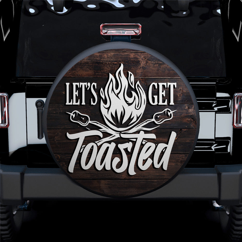 Let Get Toasted Wood Style Car Spare Tire Cover