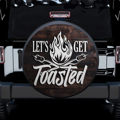 Let Get Toasted Wood Style Car Spare Tire Cover