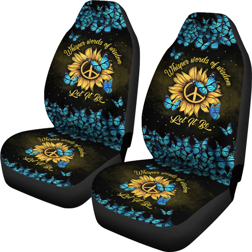 Let It Be Hippie Butterfly Blue Car Seat Covers